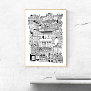 DIJON XL  Affiche grand format  Illustration de la ville