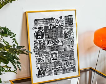 Ilustración de la ciudad del cartel de RENNES