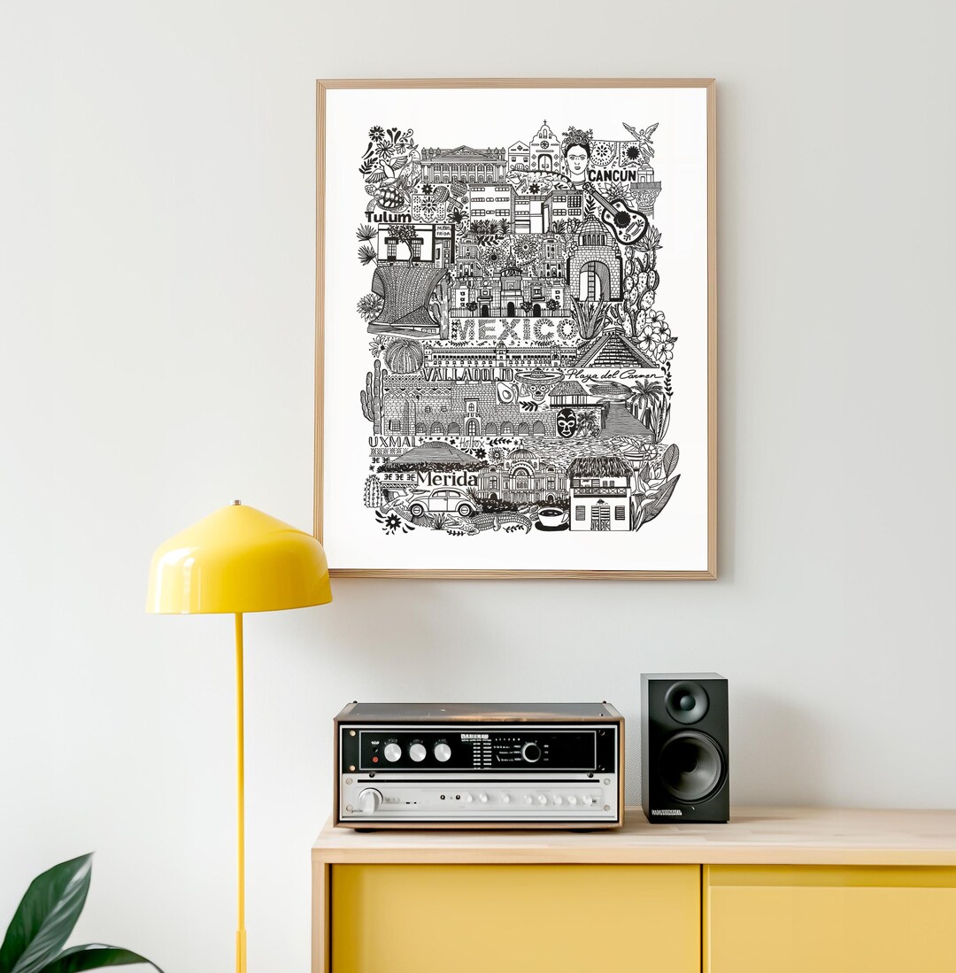 MEXICO Poster Original Illustration of the Country Limited Edition - Etsy
