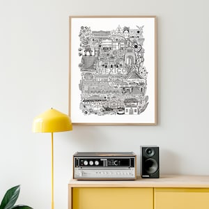 MEXIKO Poster Originalillustration des Landes Limitierte Auflage