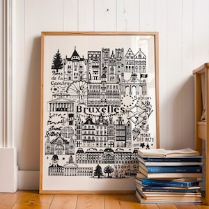 Ilustração da cidade de pôster de BRUXELAS