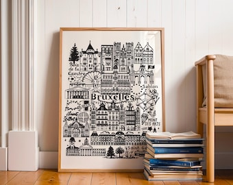 BRUXELLES   Affiche   Illustration de ville