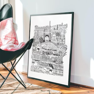 SYDNEY   Affiche  Illustration de la ville   Edition limitée   Création française   Fait main