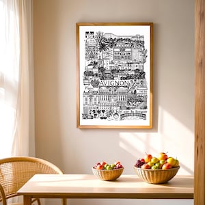 AVIÑÓN Póster Ilustración de la ciudad.