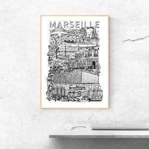 View of MARSEILLE city poster