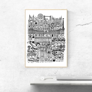 BORDEAUX XL Poster Illustration der Stadt