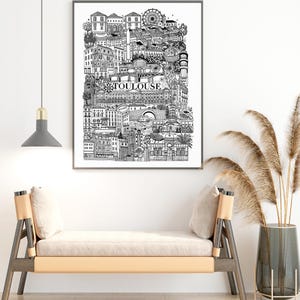 TOULOUSE XL Großformatiges Poster Stadtillustration