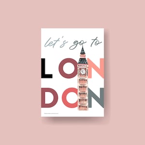 LONDRES   Carte imprimée en couleurs   Illustration de voyage