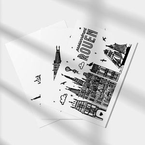 PACK ROUEN - Lot de 4 cartes postales de la ville de Rouen
