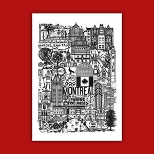 MONTREAL   Carte imprimée en noir et blanc   Illustration de la ville