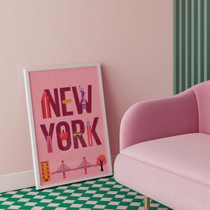 NEW YORK   Affiche typographique   Illustration de la ville