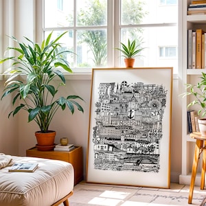 LA ROCHELLE Poster Illustration der Stadt