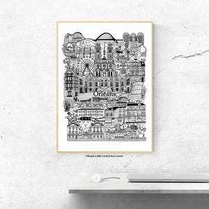ORLEANS XL Großformatiges Poster Stadtillustration
