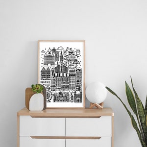 The city of Lille illustration A3 : 29,7 x 42 cm