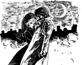 A6 Postcard - House of Cards Risk illustration. Rogue and Gambit