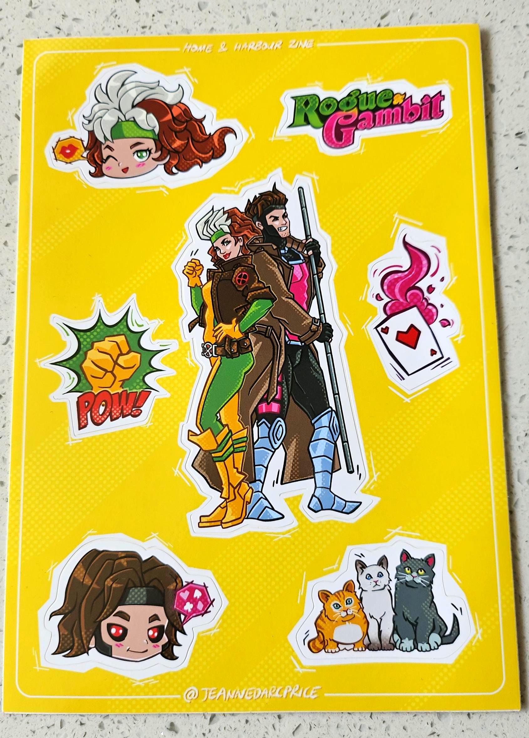 Gambit Sticker Rogue & Gambit A5 Sticker Sheet by Jeanne Price - Etsy