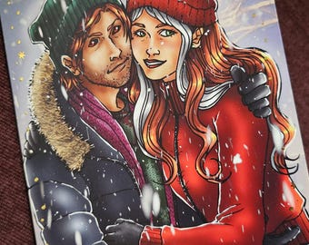 Rogue and Gambit X-Men Christmas card