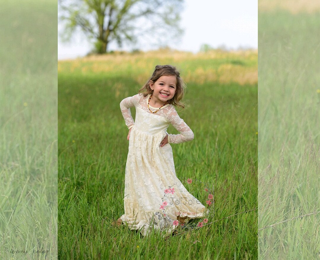 Flower Girl Dress, Ivory Flower Girl, Baby Flower Girl Dresses, Baptism Dresswhite Ivory Lace