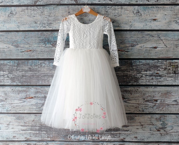 long sleeve tulle flower girl dresses