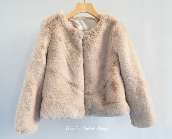 faux fur girl coat