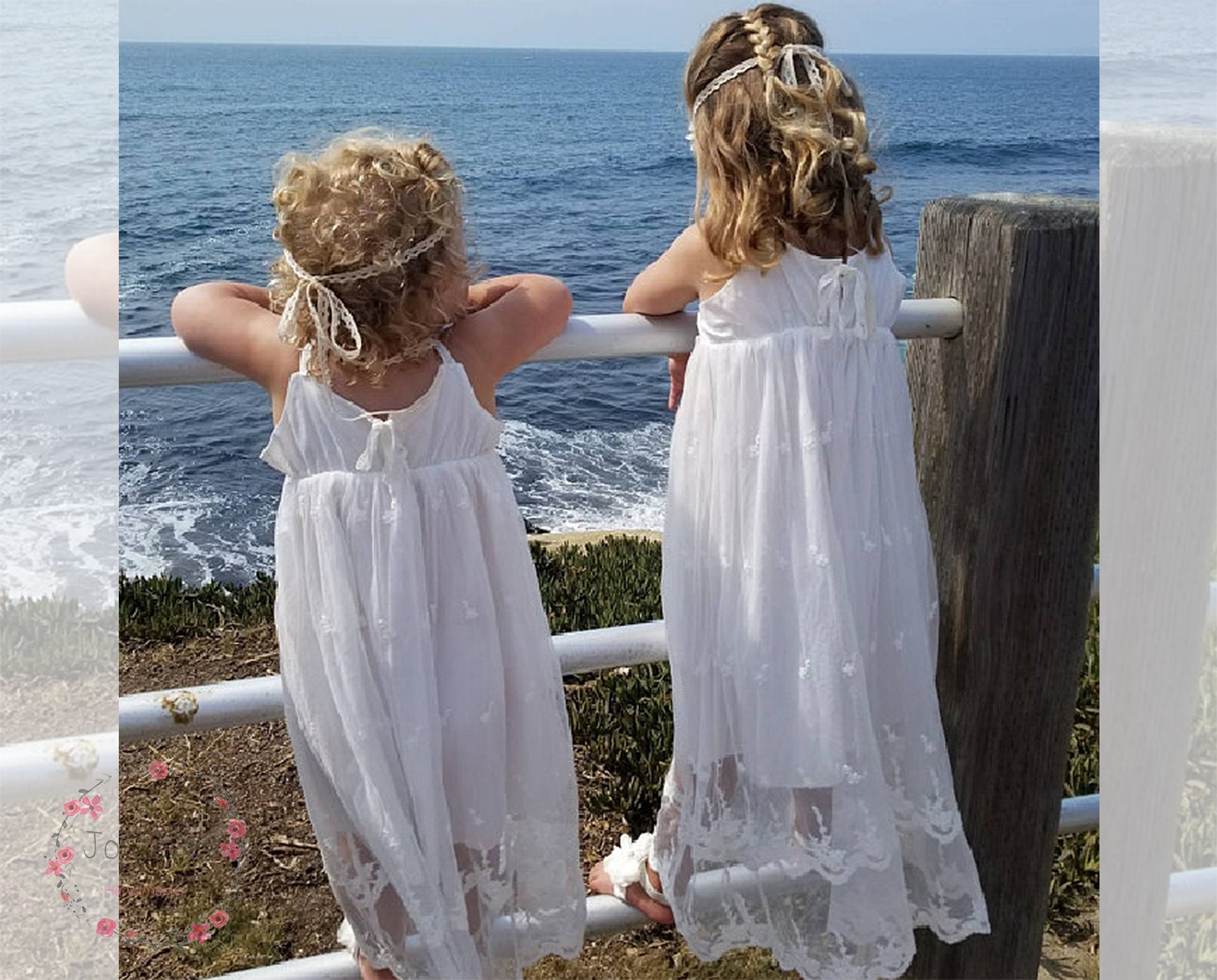 Boho girl dress,girl dress,sleeveless maxi girl dress,Embroidered Lac…