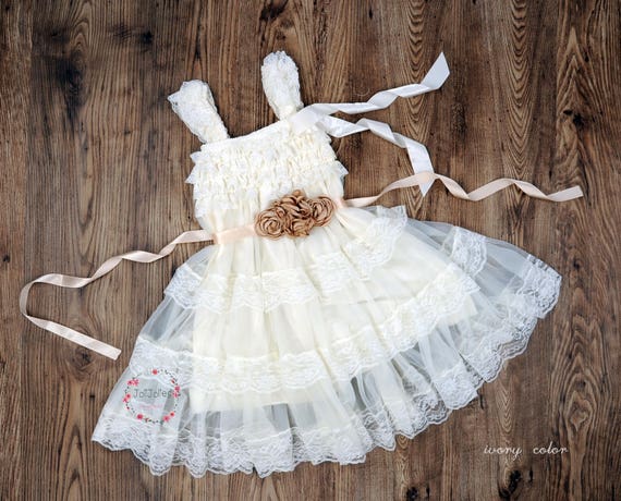 Flower Girl Dress Ivory Lace Girl Dress Baby Doll Dress | Etsy