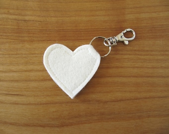 Heart keychain felt wedding wedding winter bride