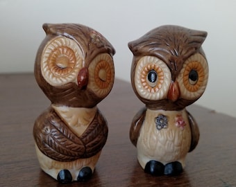 Vintage Owl Salt & Pepper Shakers