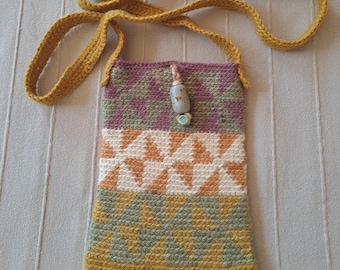 Small Crocheted Wool Shoulder Bag