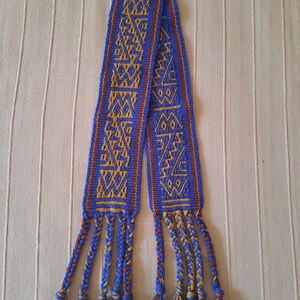 Decorative Card Woven Wool Band, Hand Woven Wool Band, Woven Shelf or Mantel Runner