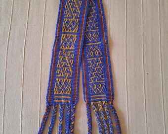 Decorative Card Woven Wool Band, Hand Woven Wool Band, Woven Shelf or Mantel Runner