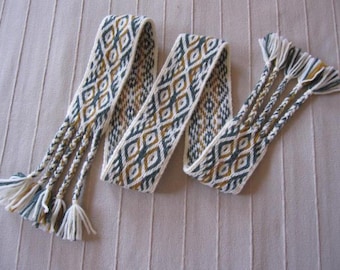 Decorative Card Woven Band, Woven Wool Band, Woven Shelf or Mantel Runner