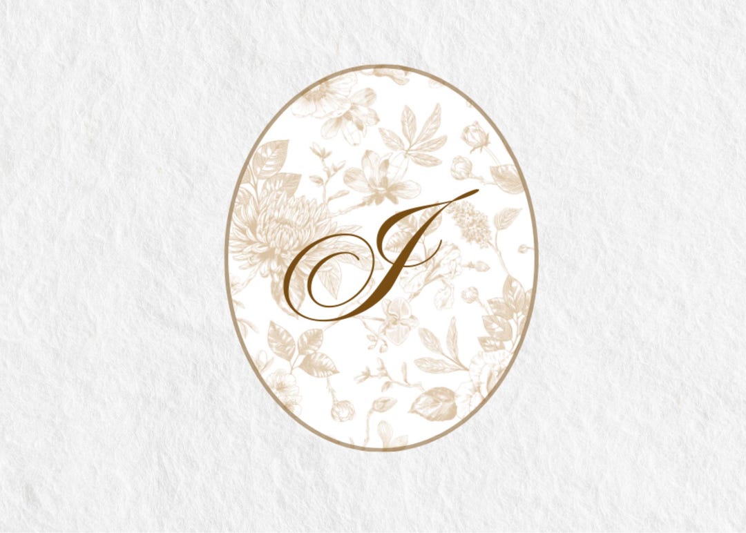 Floral Monogram Initial | Wedding Logo | Premade Logo Design | Copper ...