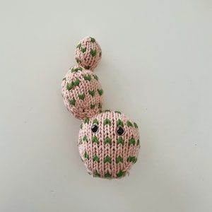 Wendy - hand knitted prickly pear baby rattle, baby shower gift, toy, plush