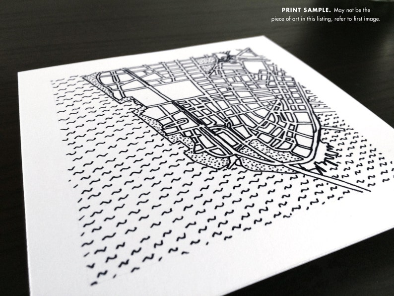 Little Italy SoHo Tribeca West Village NYC Street Grid Hand drawn map 01.05 image 3