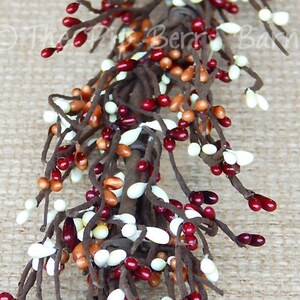 Fall Berry Garland, Pip Berry Garland, Burgundy Brown & Cream Fall Garland, Craft Garland, Wreath Garland