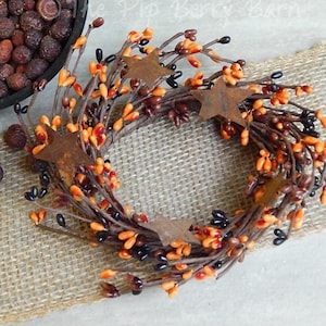 Primitive Candle Ring, Rustic Candle Ring, Fall Candle Ring, Prim Mix Berry Ring, Berry Ring, Candle Wreath, Floral Accents, Craft Supplies