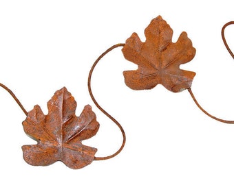 Rusty Tin Leaf Garland, Rusty Tin, Rusty Maple Leafs, Autumn Leafs, Craft Supplies, Rustic Home Decor
