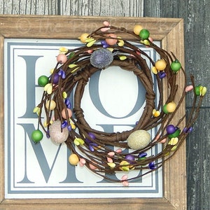 Easter Candle Ring, Easter Egg Wreath, Easter Decor, Spring Berries, Craft Making