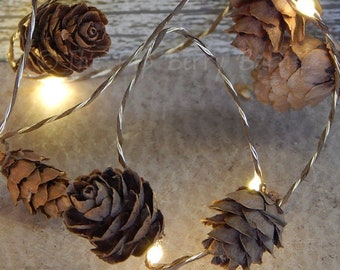 LED Lights, MINI Pine Cone Lights, Fall Lights, Autumn Lights, String Lights, Deco Lights, Craft Supplies