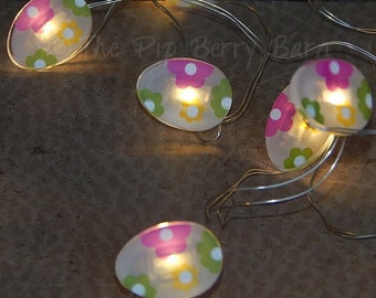 Easter Egg LED String Lights: Floral Mini Party Lights