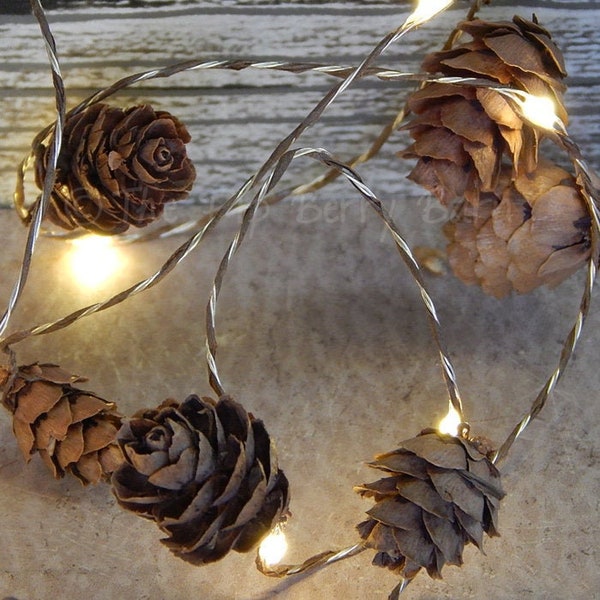 LED Lights, MINI Pine Cone Lights, Fall Lights, Autumn Lights, String Lights, Deco Lights, Craft Supplies