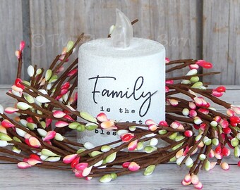 Spring Pip Berry Candle Ring: Pink, Green & Cream