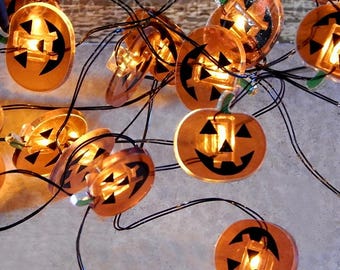 LED Timer Lights: MINI Pumpkin String Lights, Halloween Party Decor - 7 ft