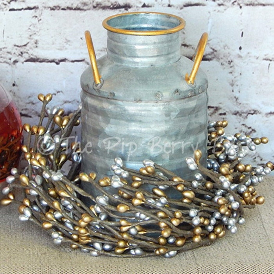 Holiday Candle Ring Metallic Silver & Gold Pip Berry Ring Etsy
