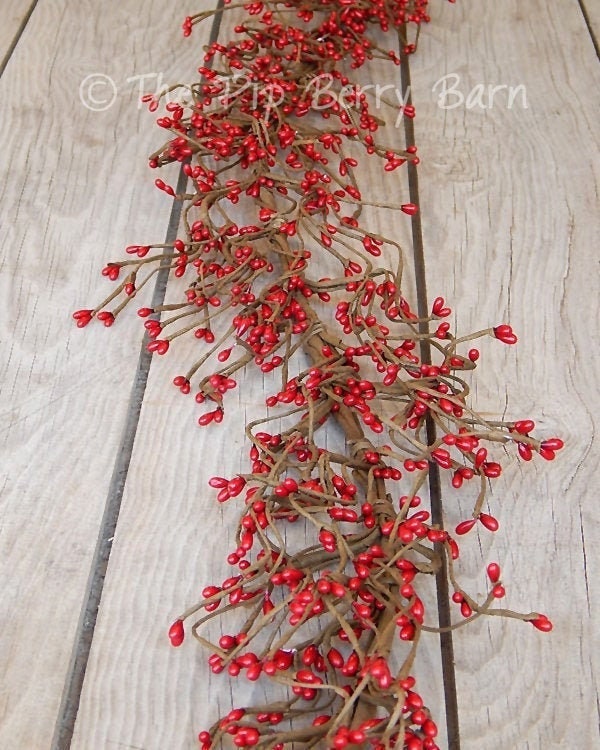Classic Red Berry Garland, Valentines Day, Christmas Garland, Holiday…