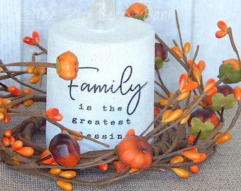 Pumpkin Candle Ring: Fall Berry & Pip Mini Wreath