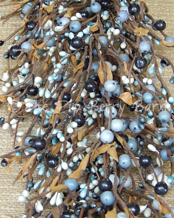 Blue Berry Mixed Berry Garland, Spring Garland, Blue Pip Berry, Primi…