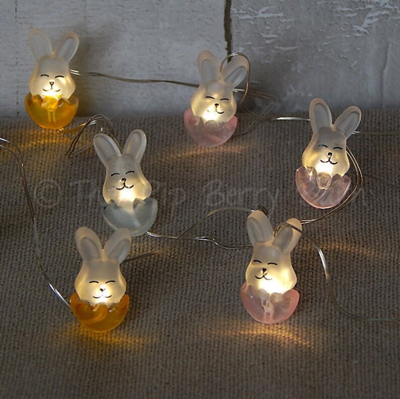 Bunny Lights String Lights LED Lights Easter Lights Easter Etsy