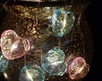 Blue & Pink LED Heart String Lights: 20 Count Deco Lighting